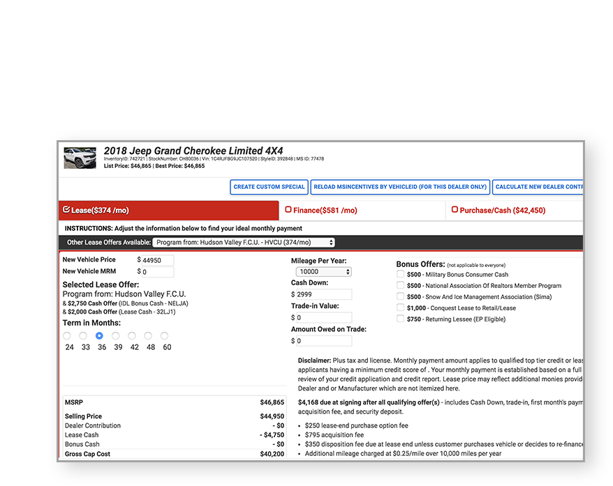 Portal - Lease and Finance Calculator